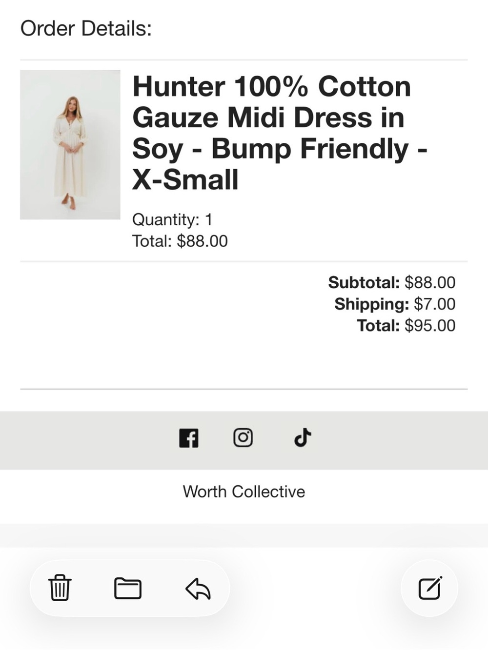Worth Collective 100% Cotton Gauze Hunter Dress - Picture 2 of 3